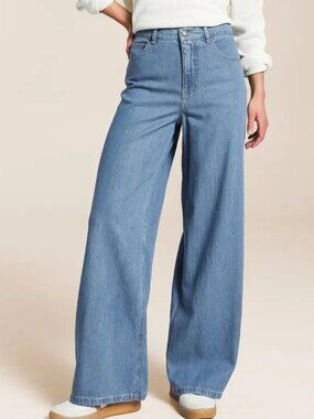 Z Supply Jeans Women’s 30 NWT Mia Loose Wide Leg Denim Pant Light Blue